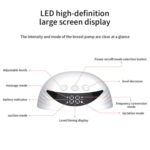 MY-375 Hands Free Breast Pum P Wearable Electric Breast Pum P Lightweight With LED Display 4 Modes & 12 Levels Automatic Milker - Image 10